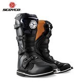 Motocross Off-Road Boots Genuine Cow Leather Motorcycle Dirt Street Racing Knee-High Shoes